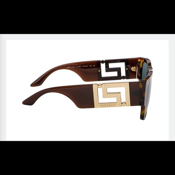 🤎💛$390. Versace 2022 Style “GRECA” Unisex Tortoise with Gold Greek Key NEW! - Picture 5 of 16